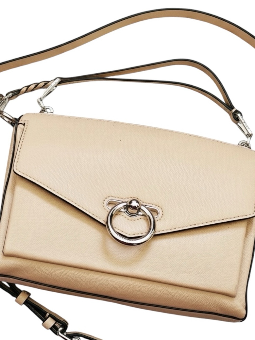 Rebecca Minkoff Jean MAC Tan Leather Convertible Ring Accent  Crossbody Clutch